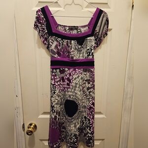 Purple and Black Women's Dress Size 8